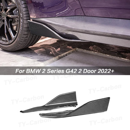 For BMW 2 Series G42 2 Real Carbon Fiber Side Skirts Splitters