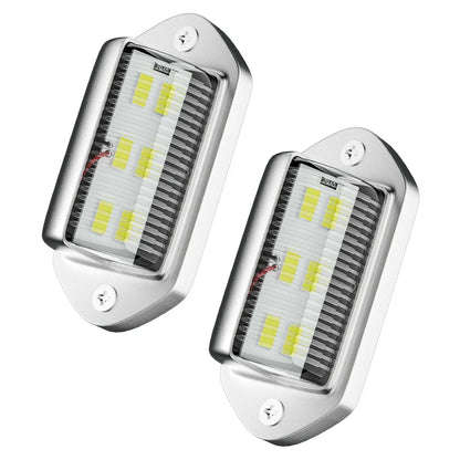 2PCS 6LED License Plate 12-24v Side Marker 6500K White