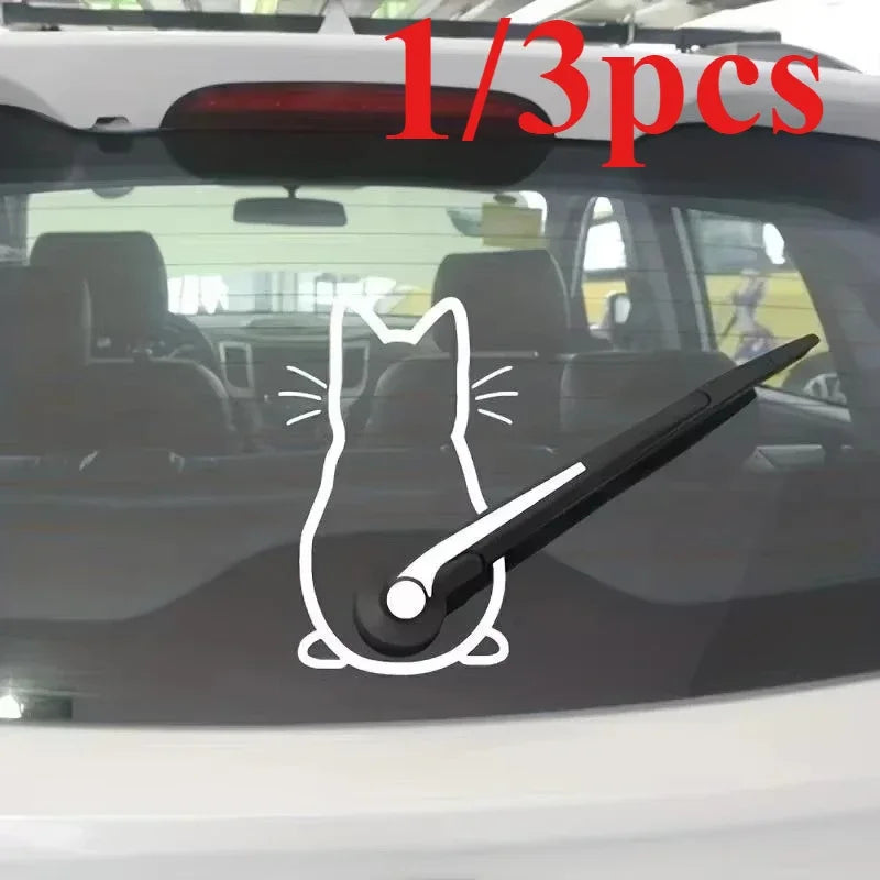 3PCS Wiper Sticker 13IN Reflective Cartoon Cute Personality