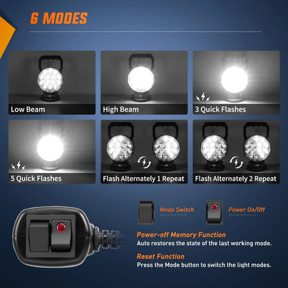Nilight Bar 4.5inch 42W Round Portable Flood Pod Cigarette