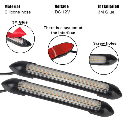 Drl Set Daytime Running Turn Signal Headlight Strip Modified