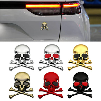For BMW Jeep Audi Benz 1PCS 3D Metal Funny Skull Emblem Body