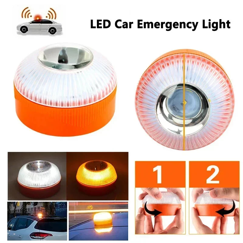 Yellow White Warning Strobe Emergency Beacon Strong Magnetic