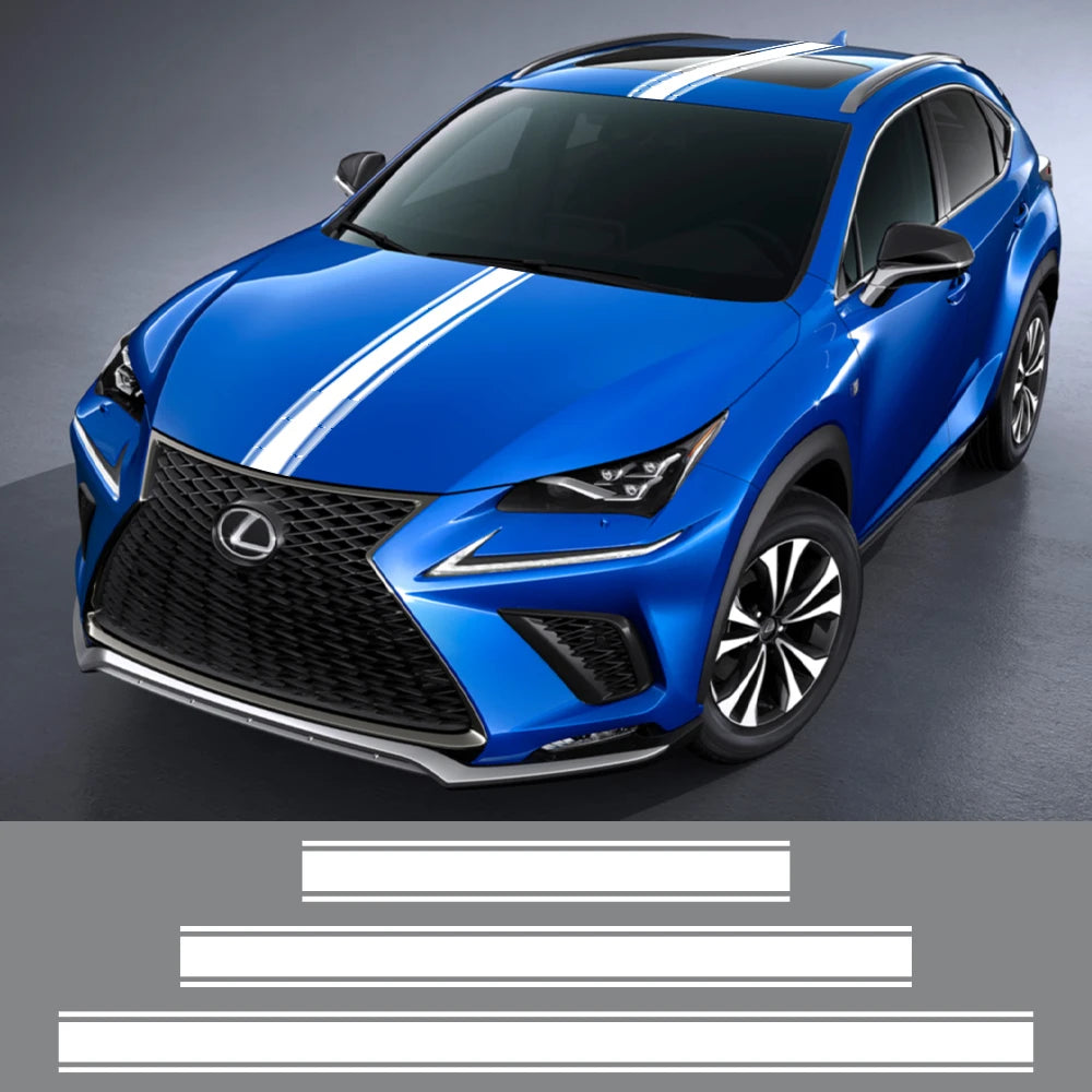 Hood Roof Tail Stickers Long Strip Graphics Vinyl Film