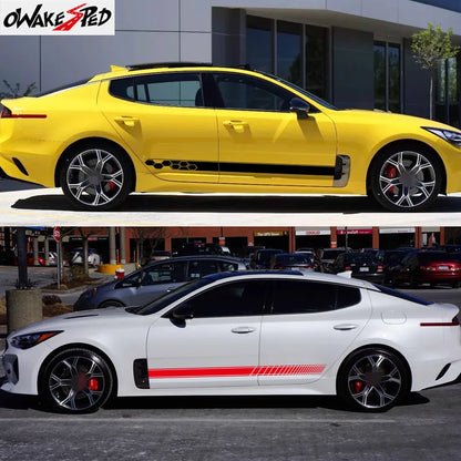 For Kia Stinger Gt Gts Racing 2PCS Door Both Side Skirt Sticker