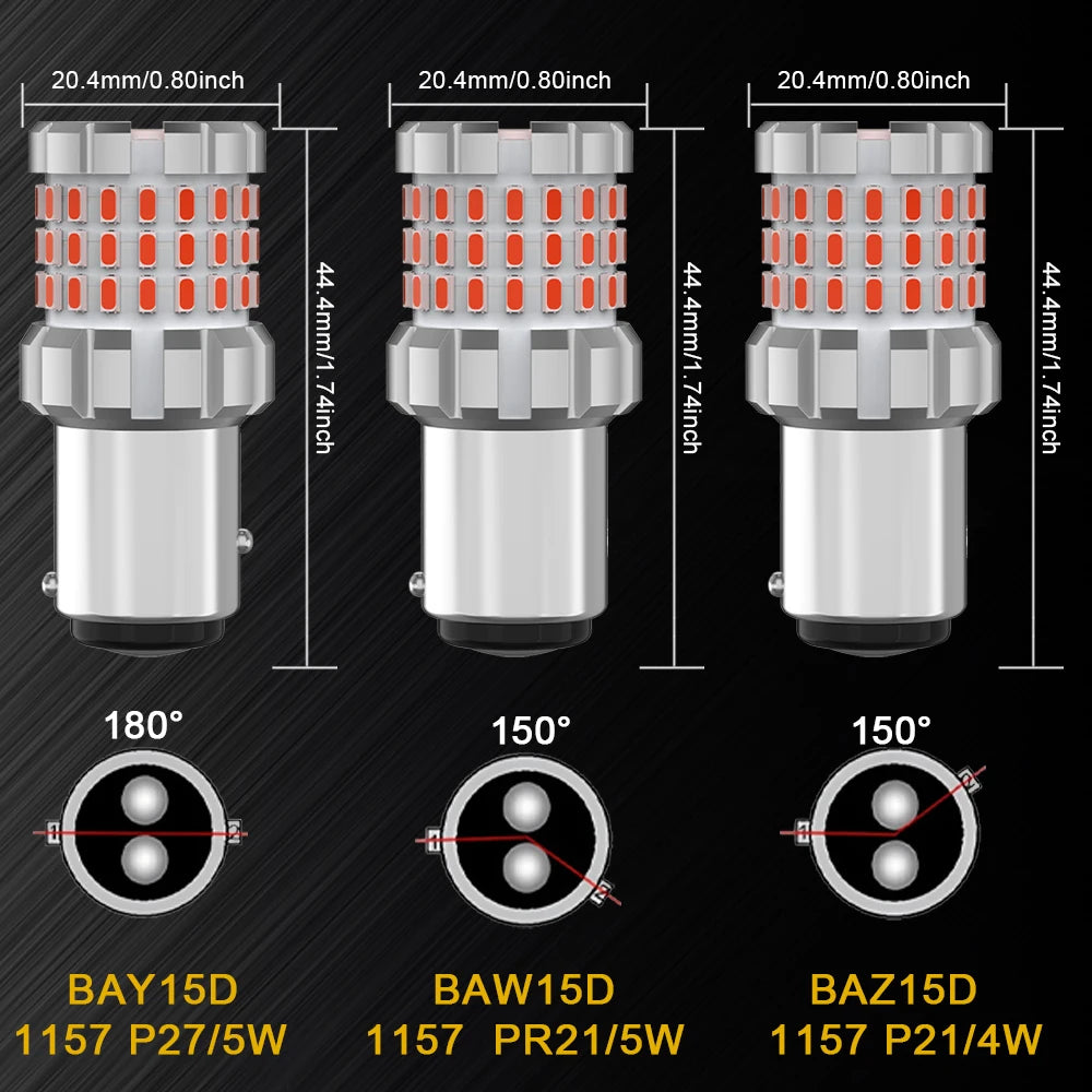 Bmtxms 2PC Super Red 1157 bay15d P21 5W Motorcycle