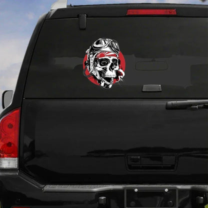 Personality Japanese Skull Vinyl Sticker Laptop Travel Bag Helmet