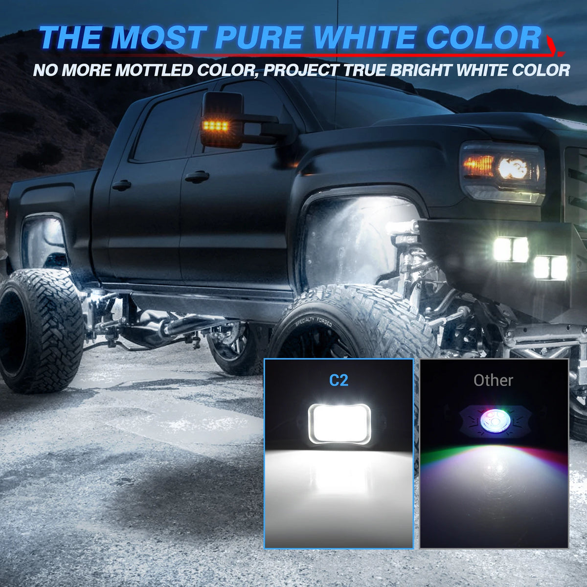 C2 Series Pure White Curved Rock Pods Solid Color