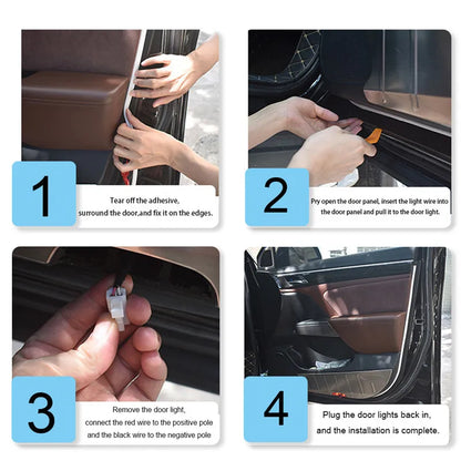 For VW BMW Audi Mercedes Door Opening Warning Strip 2PCS 120CM
