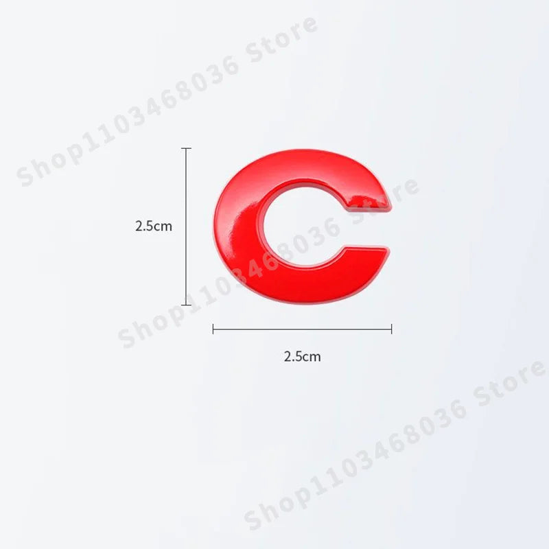 Red Metal Letters Numbers Alphabet Logo Emblem Badge Sticker