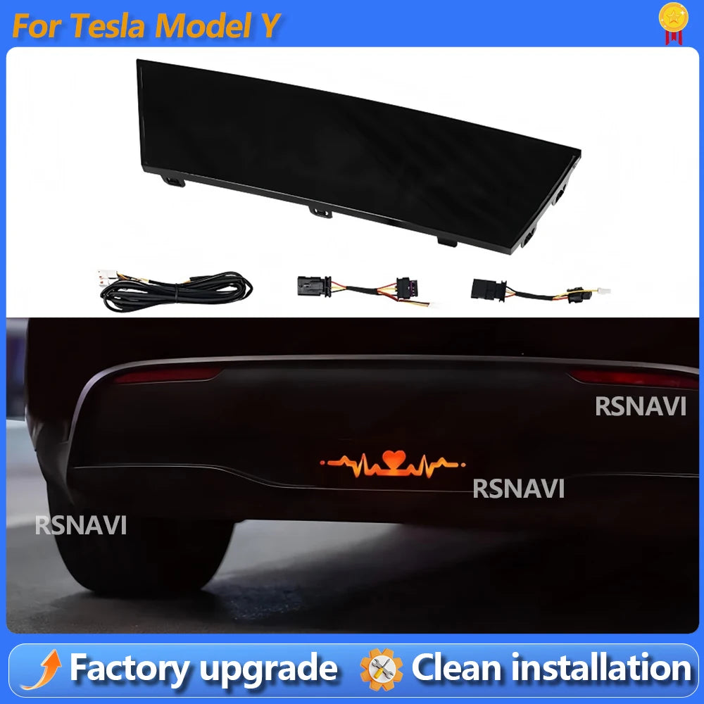 For Tesla Model Y Tail Caution Heartbeat Pilot Turn Signal Five