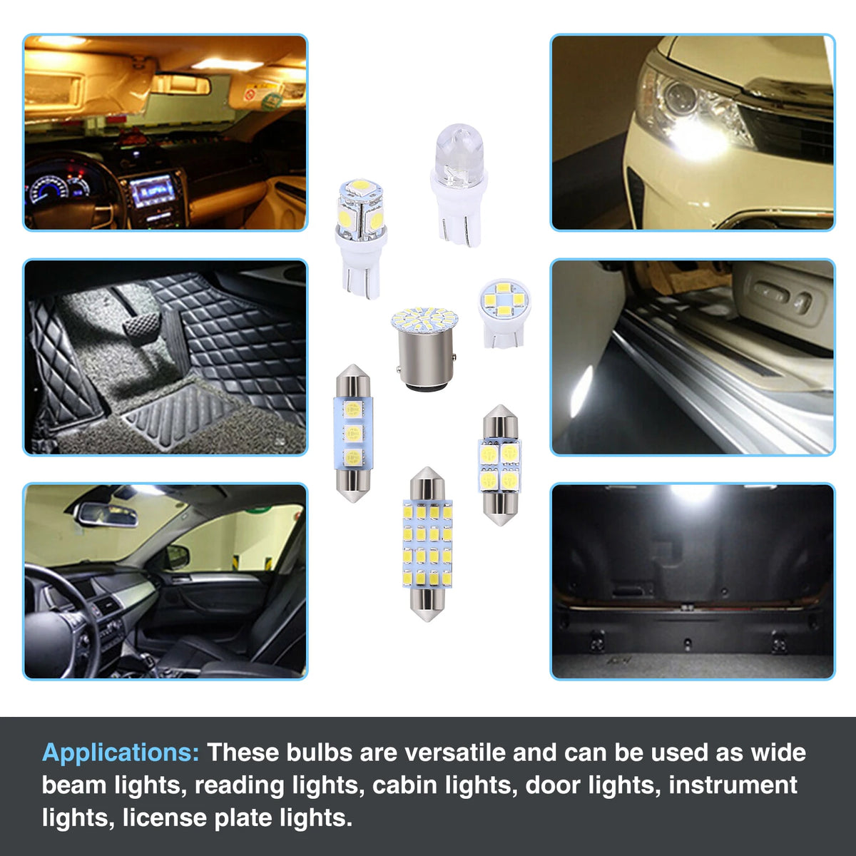 Interior Combo Map Dome Door Trunk License Plate Bulbs