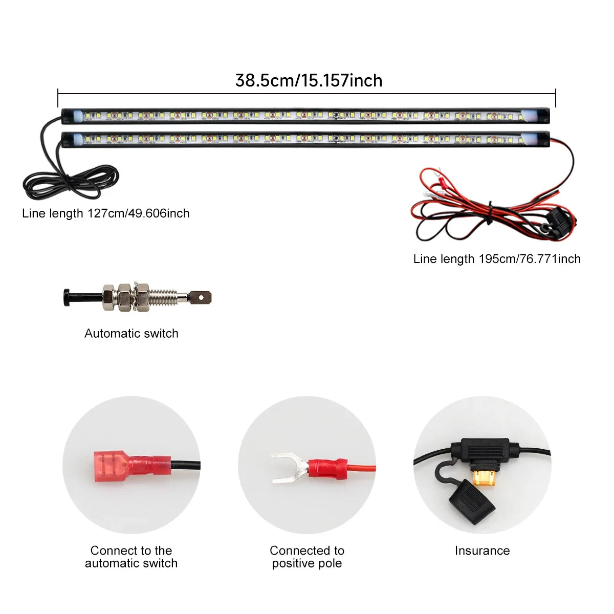 1SET Under Hood Work Inspection Kit Waterproof 12V White