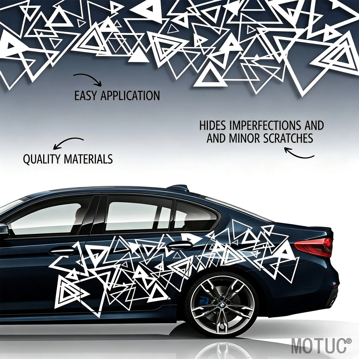 For Scratch Covering 4PCS Large Triangular Decals Sport Stickers