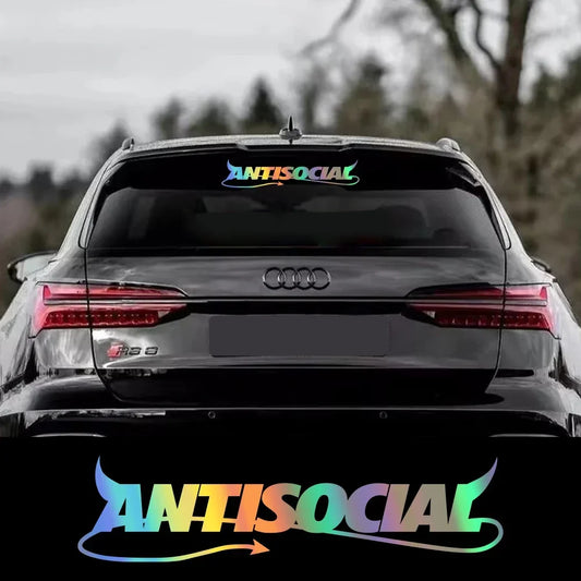 For VW Tesla Honda Toyota BMW Antisocial Windshield Sticker Body