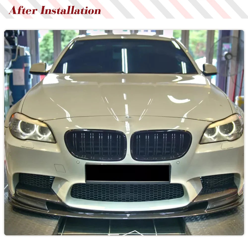 For BMW 5 Series F10 M5 Carbon Fiber Front Bumper Lip Spoiler