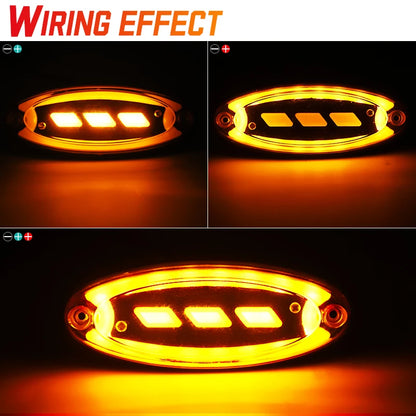 Truck Oval Side Red Yellow Marker Turn Signals Rear