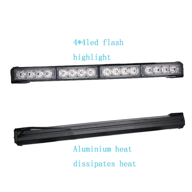 12V 24V 4LED Red Blue Strobe Bar Traffic Advisor