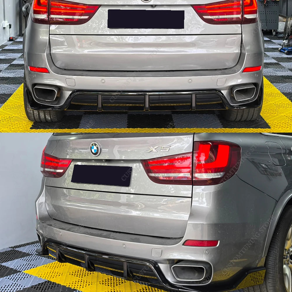 For BMW X5 F15 M50I M Gloss Black M Performance Rear Diffuser