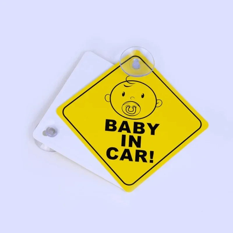 Baby On Board Safety Window Suction Cup Yellow Warning