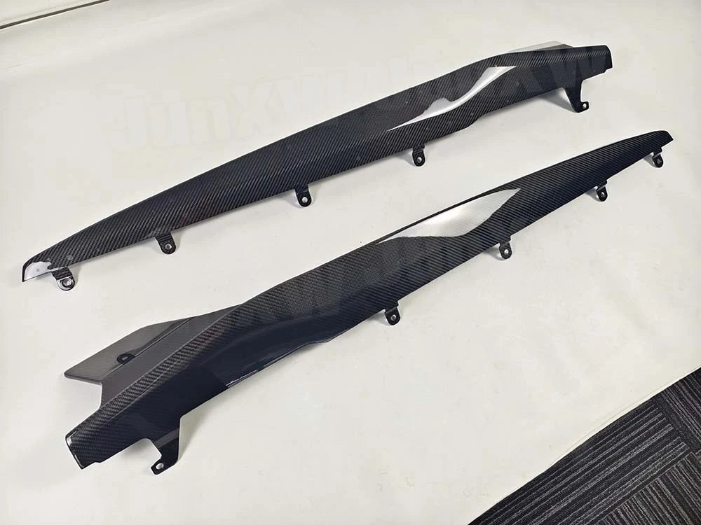 For BMW 8 Series G14 G15 Dry Carbon Fiber Side Skirts Extension