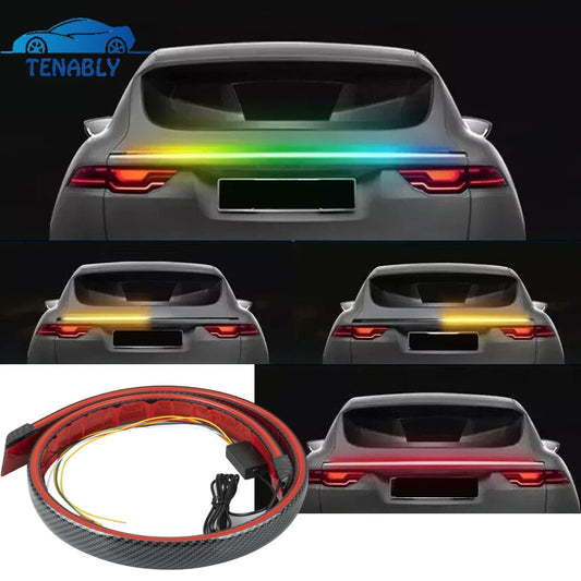 RGB Carbon Fiber Brake Strip Spoiler Mount Rear Warning