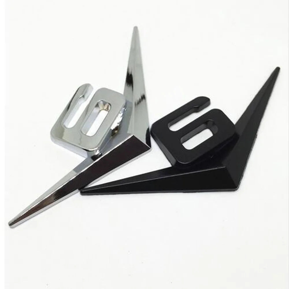 For Universal 1PCS 3D Metal Decal Self Adhesive V6 V8 v12truck