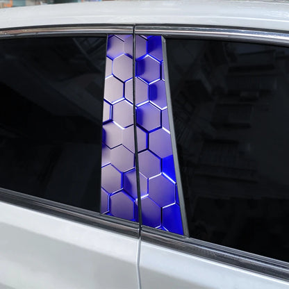 2PCS Cool Colorful Honeycomb Stickers Center Column Image Door