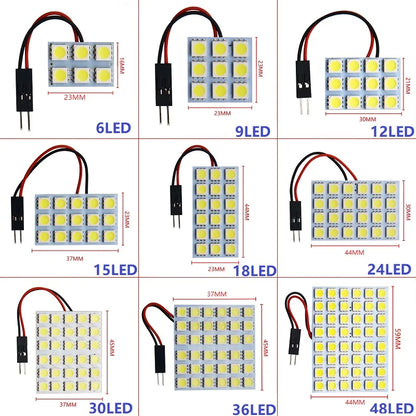 5PCS Panel 12 24 48 Smd 5050 T10 ba9s