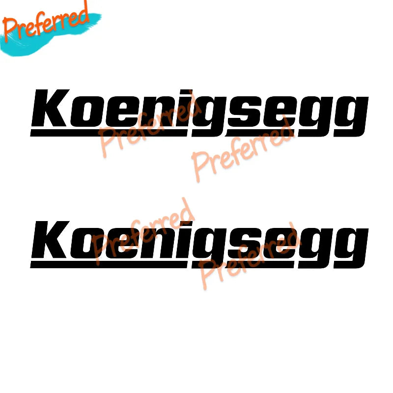2X Koenigsegg Decal Die Cut Vinyl Sticker Truck Laptop
