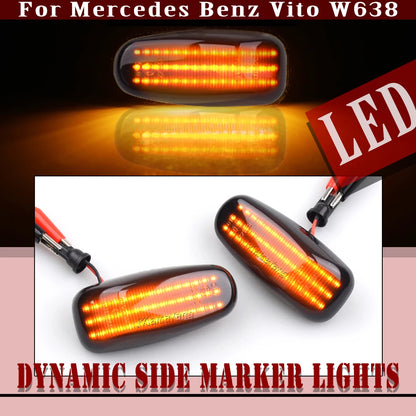 For Mercedes Vito W638 W210 Vario 2PCS Dynamic Side Marker Turn