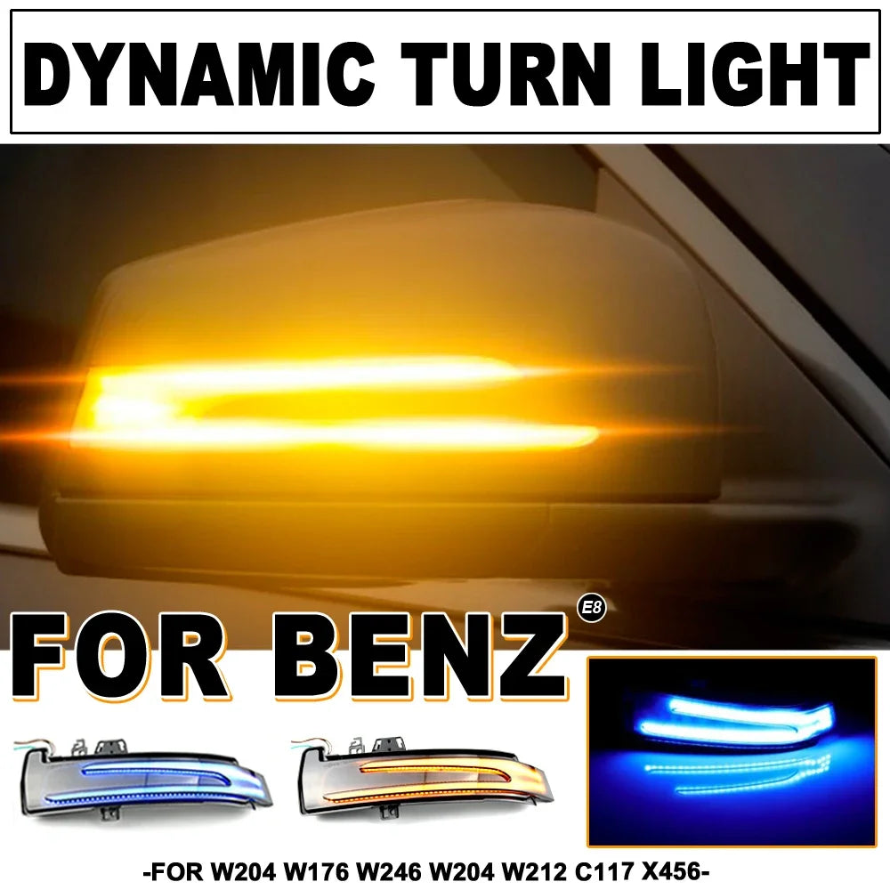 For Mercedes Benz W204 Cla A 2PCS Dynamic Blinker B C E S Gla Glk