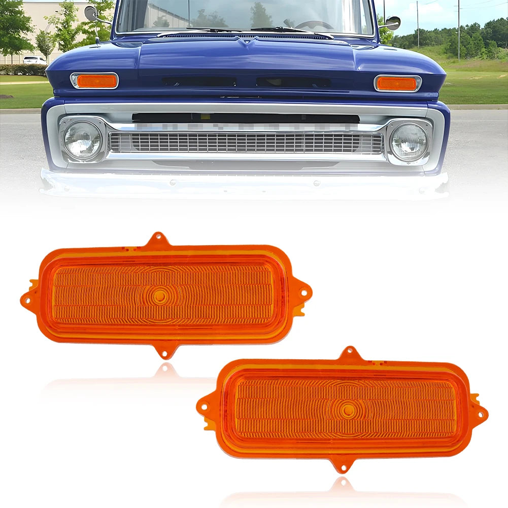 For 1960-1966 Chevrolet C10 C20 Pickup 2PCS Front Bumper Parking