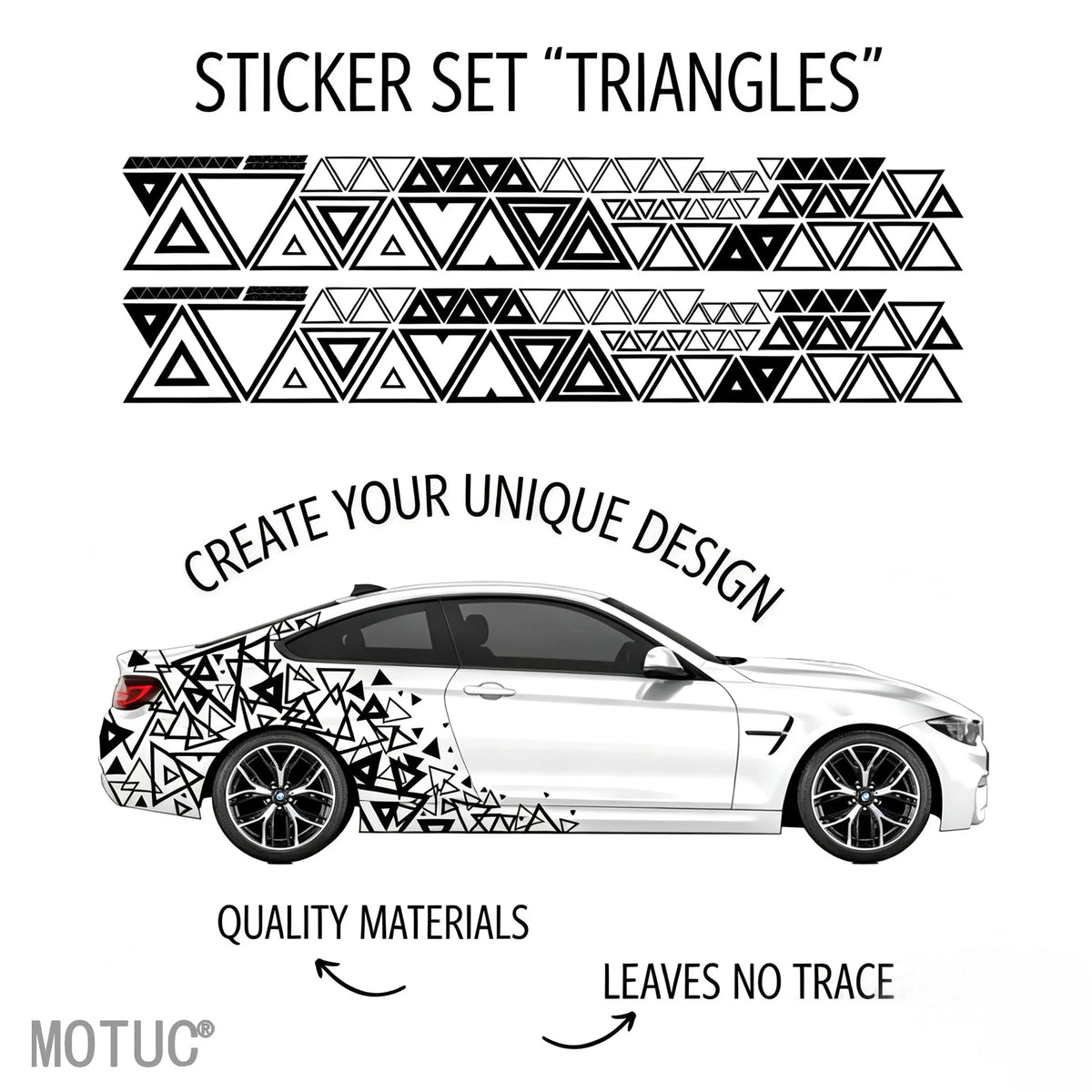 For Scratch Covering 4PCS Large Triangular Decals Sport Stickers