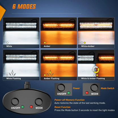 Nilight 12inch 300W Bar 2PCS 4inch 60W Pods Amber