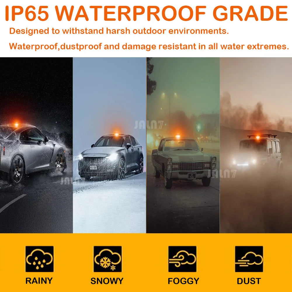 For Vehicles Magnetic Beacon Amber Flashing Emergency Warning