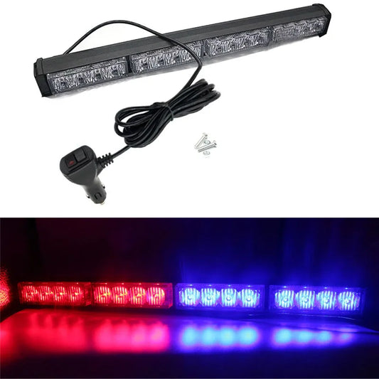 12V 24V 4LED Red Blue Strobe Bar Traffic Advisor