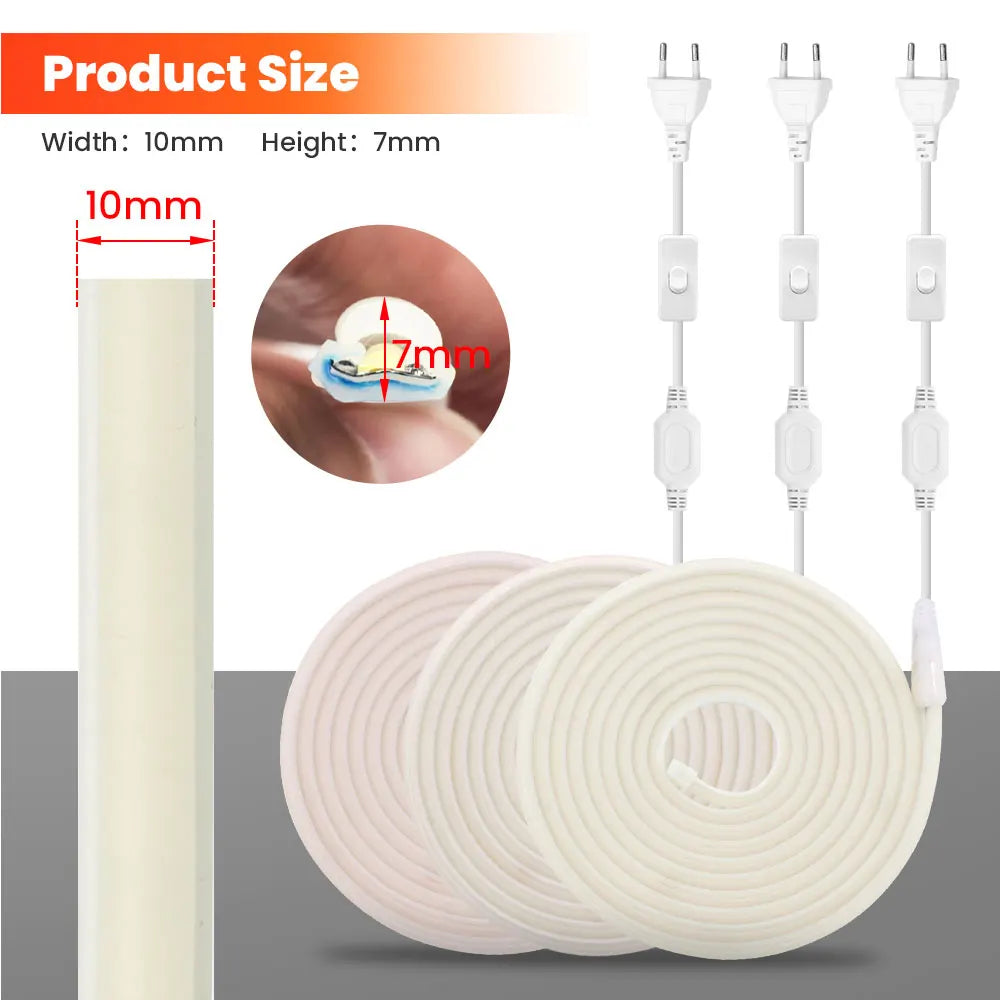 220V Cob Strip White Red Ice Blue Pink Yellow