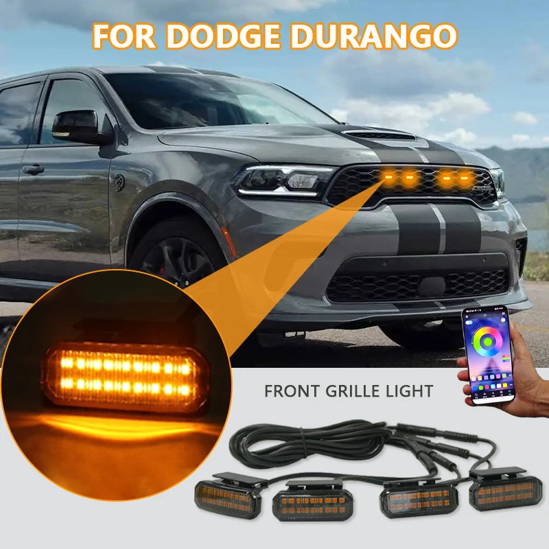 For Dodge Durango LED Front Grille Daytime Running Wheel Eyebrow
