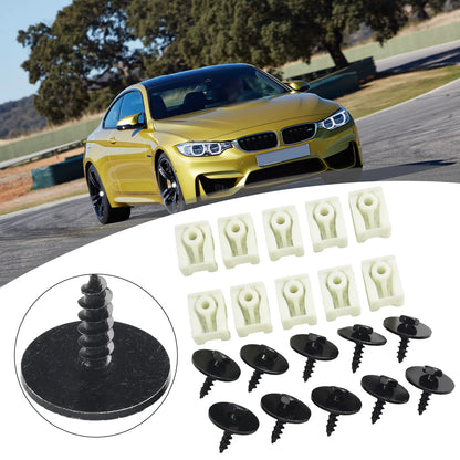 For Combo 1SET BMW Front Mudguard Liner c-clip+hex Bolt Screw Kit