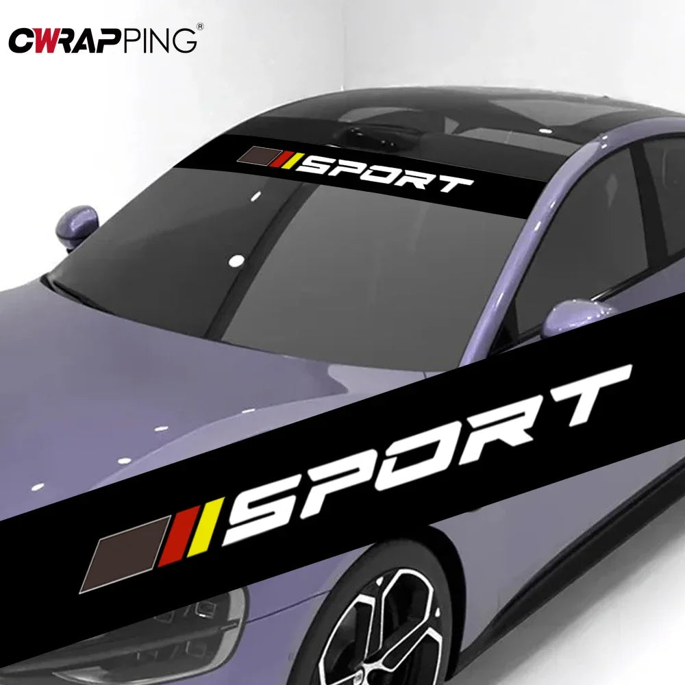 Sport Stickers Vinyl Wrap Film Front Windshield Sunscreen Decals