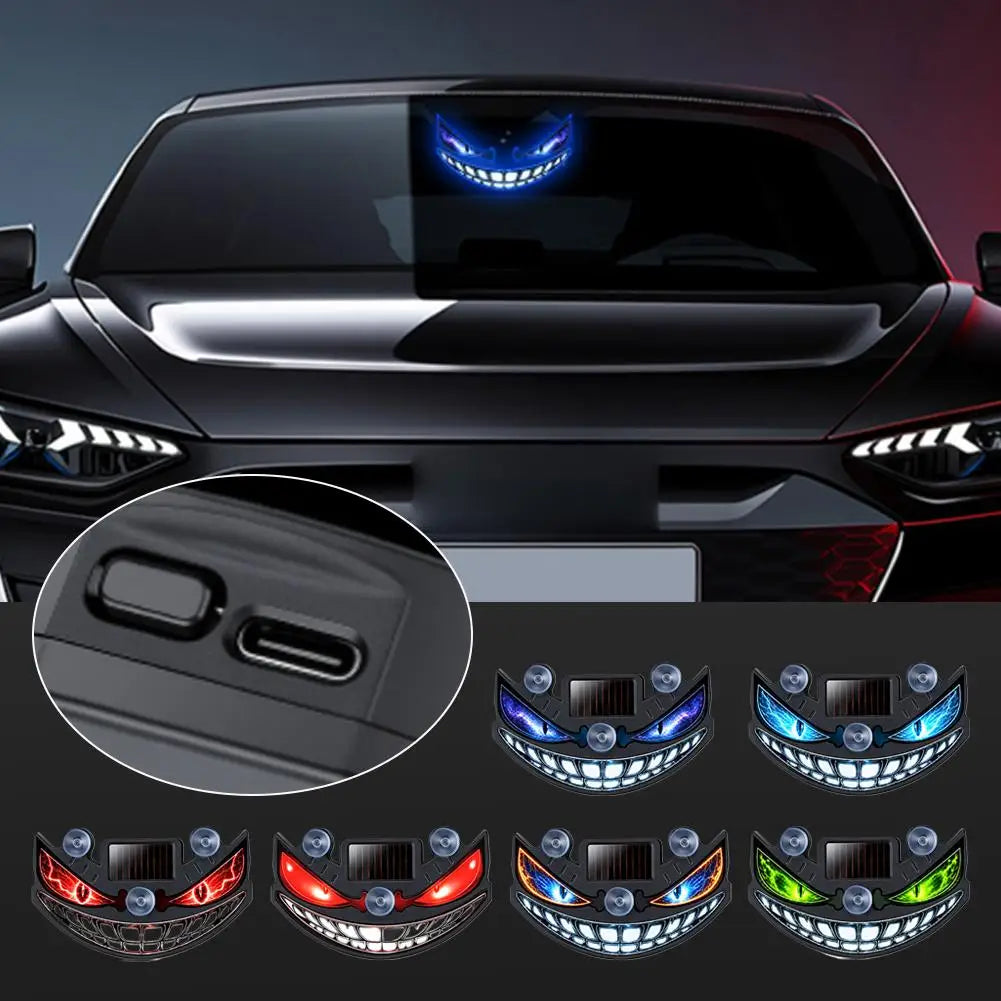 Solar Powered Wireless Cool Devil S Eye Neon Face