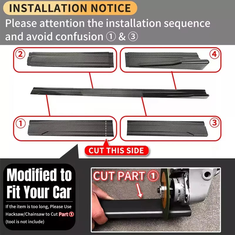 For Benz E Class W213 2019-2026 Aerodynamic 2.2m Sectional Side