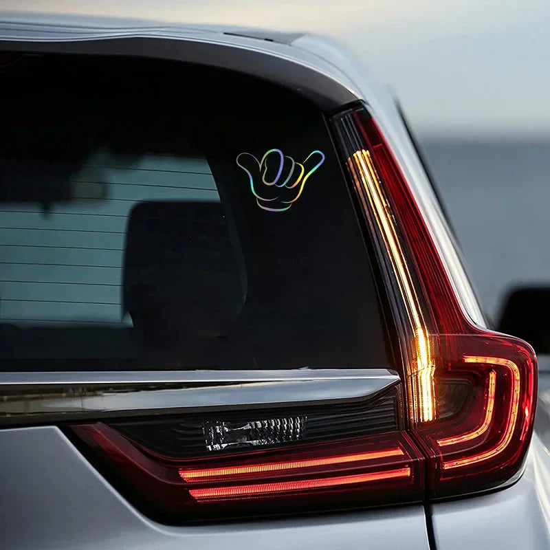 10x7.5cm Shaka Hand Sign Signal Sticker Body Bumper Windows
