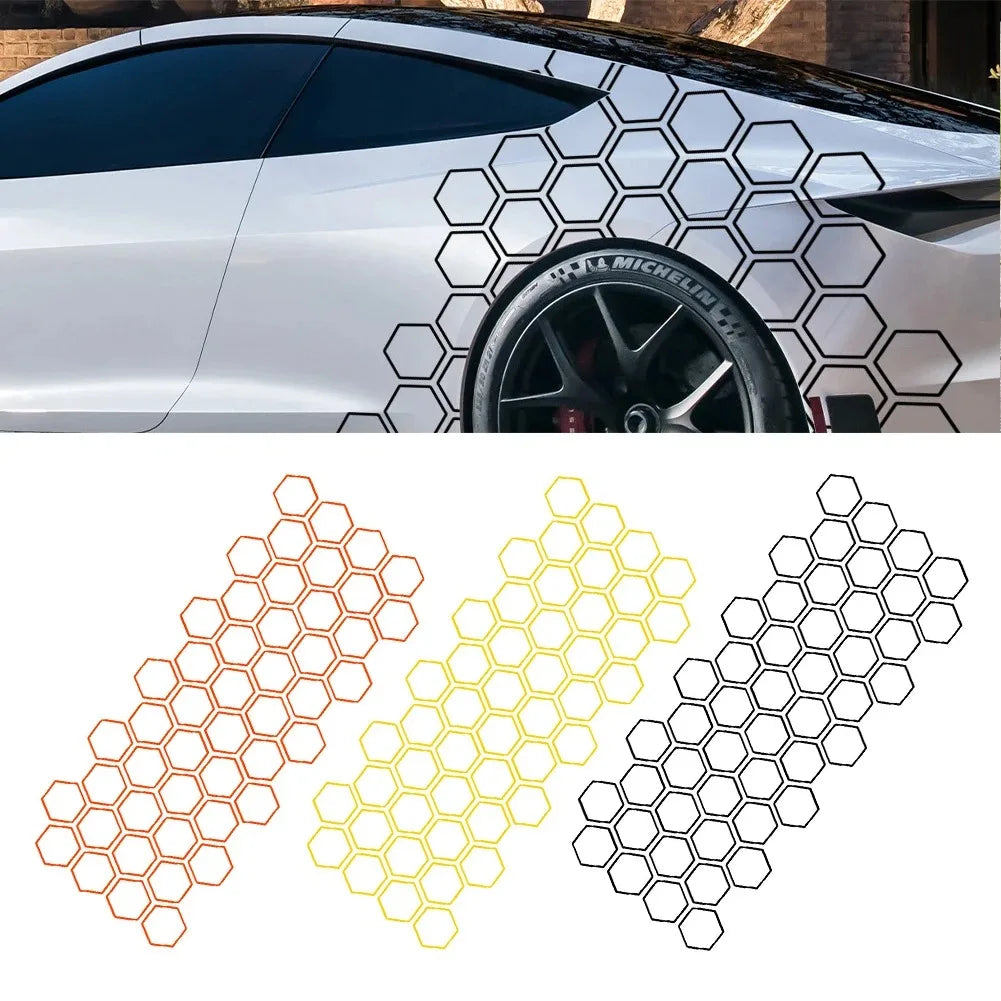 For Audi BMW Benz Universal Creative Honeycomb Open Sticker