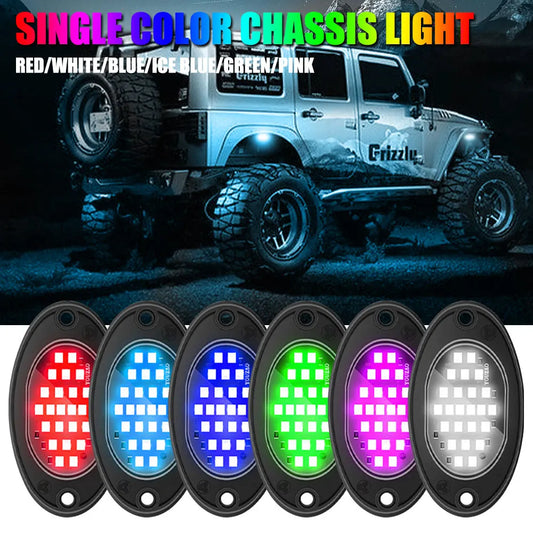 For Offroad 1PCS 24LED Rock Chassis Atmosphere Truck SUV 4X4 ATV