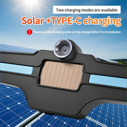 Solar Powered Warning Suction Cup Mount No Wiring Rear