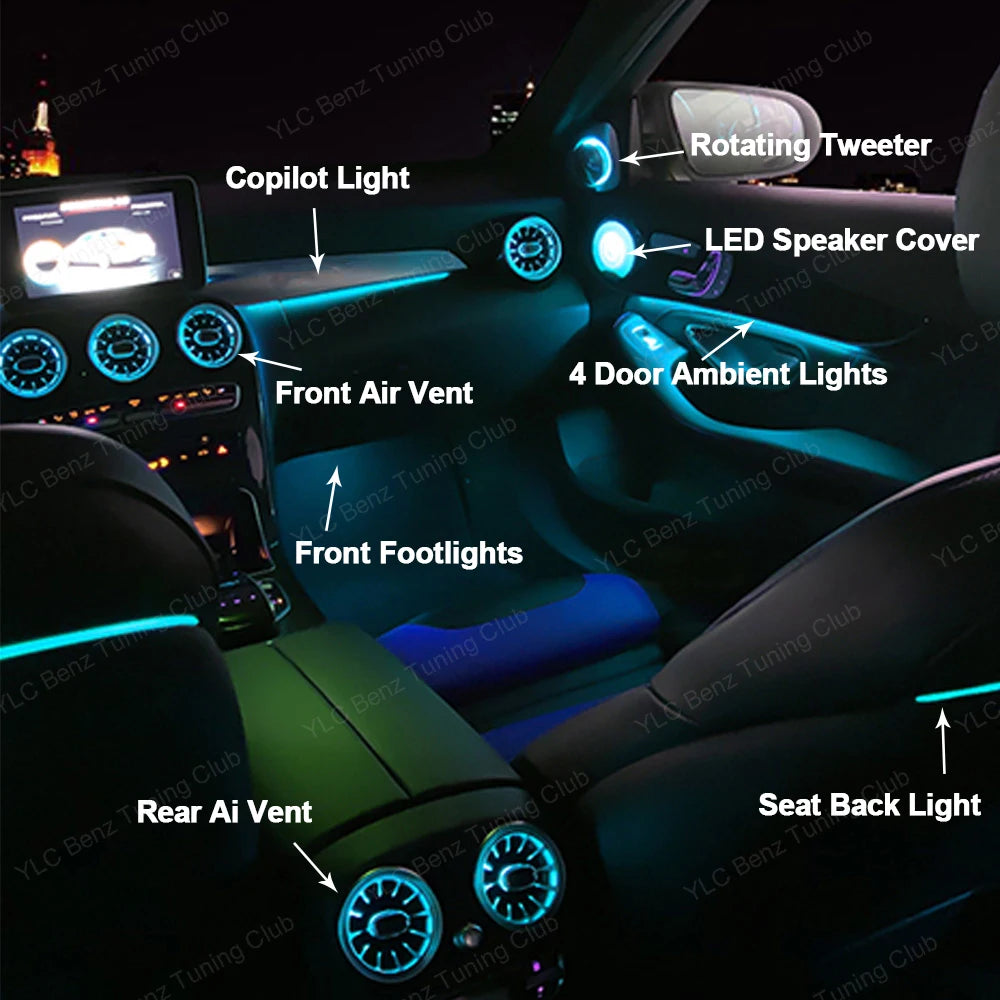 For Mercedes-Benz C Glc Class Coupe Ambient Colors W205 C43 C63