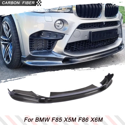 For BMW F85 X5M F86 X6M Carbon Fiber Front Bumper Lip 2015-2018