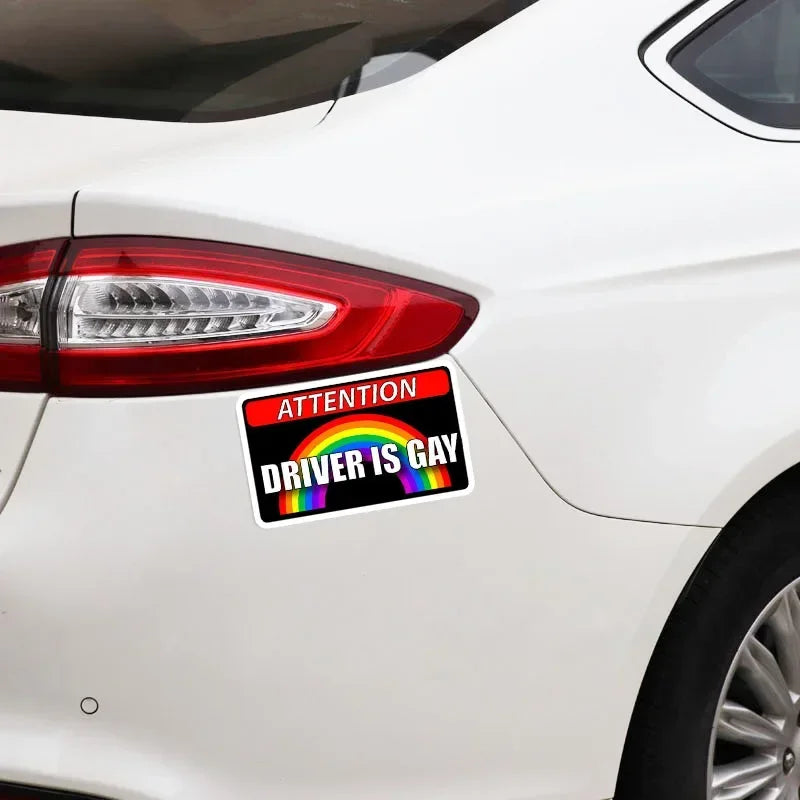 11.4x6.7cm Driver Is Gay Hood Creative Decals Both Side